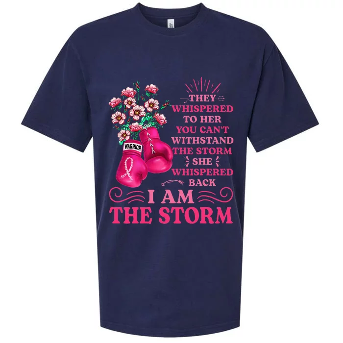 I'm The Storm Boxing Warrior Pink Ribbon  Breast Cancer Sueded Cloud Jersey T-Shirt