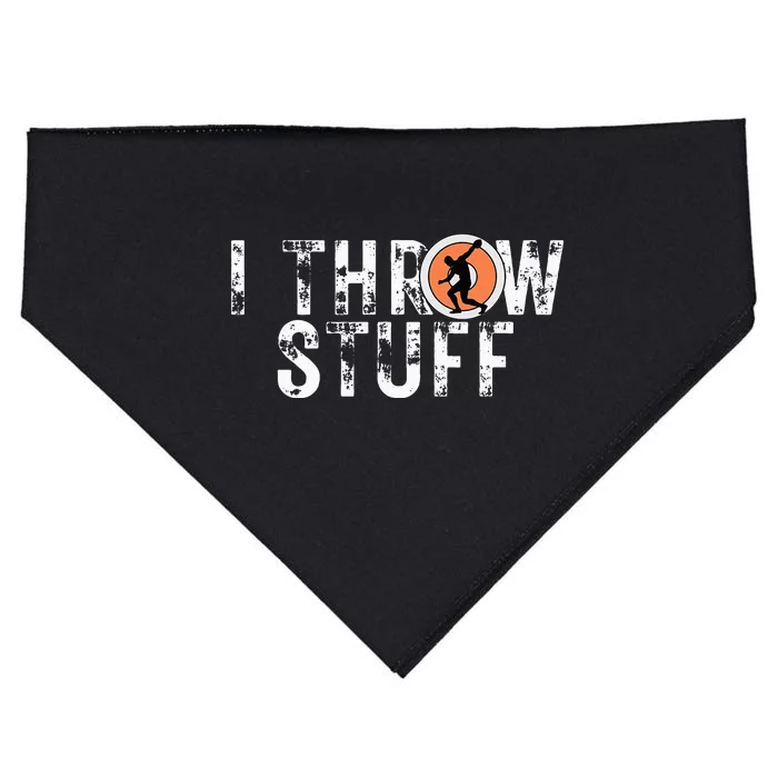 I Throw Stuff Discus Track And Field Athlete Throwers GiftS USA-Made Doggie Bandana