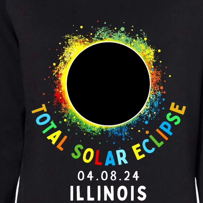 Illinois Total Solar Eclipse Totality April 8 2024 Tie Dye Womens California Wash Sweatshirt