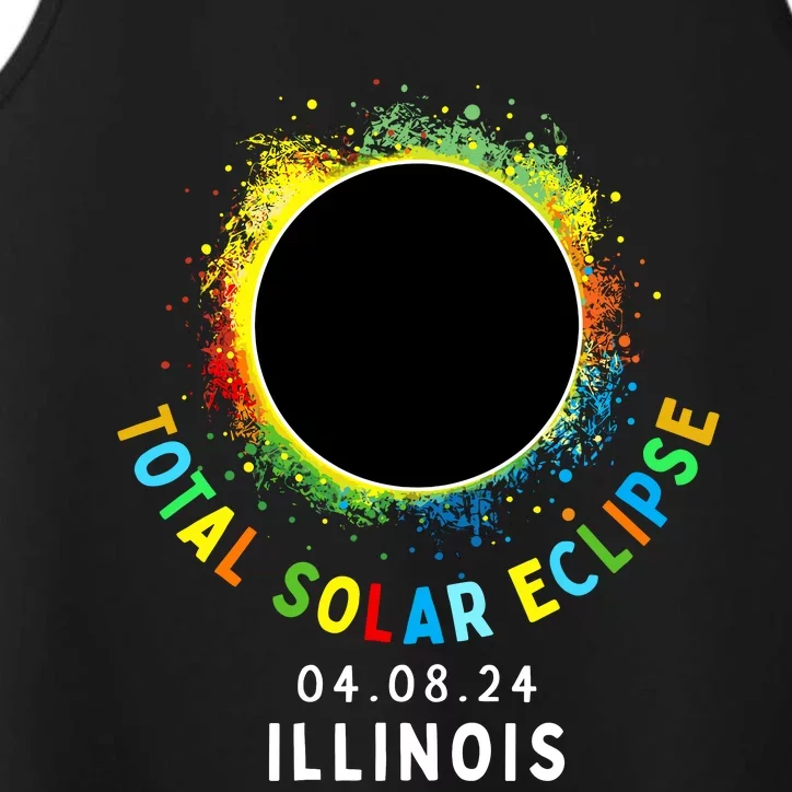 Illinois Total Solar Eclipse Totality April 8 2024 Tie Dye Performance Tank