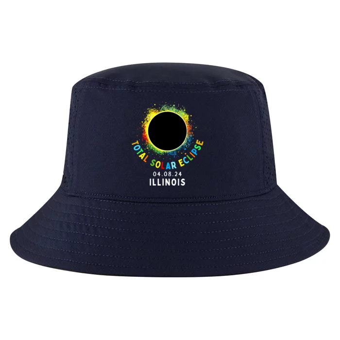 Illinois Total Solar Eclipse Totality April 8 2024 Tie Dye Cool Comfort Performance Bucket Hat