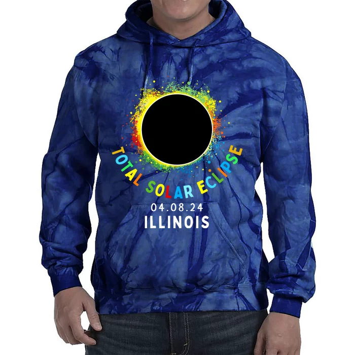 Illinois Total Solar Eclipse Totality April 8 2024 Tie Dye Tie Dye Hoodie