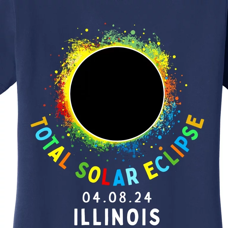 Illinois Total Solar Eclipse Totality April 8 2024 Tie Dye Women's T-Shirt