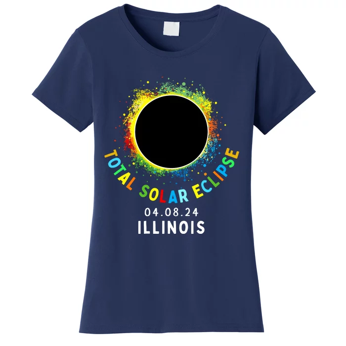 Illinois Total Solar Eclipse Totality April 8 2024 Tie Dye Women's T-Shirt