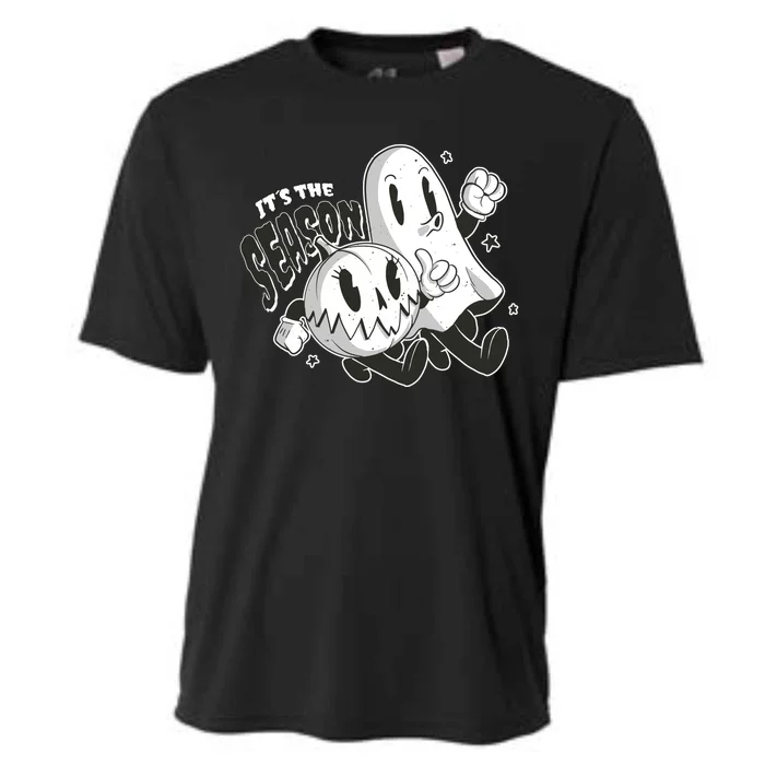 It's The Season Halloween Ghost And Pumpkin Cooling Performance Crew T-Shirt