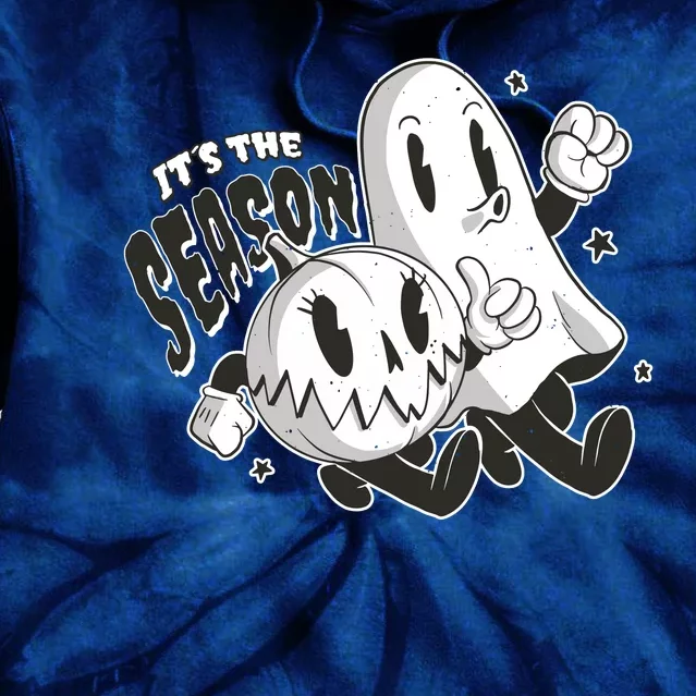 It's The Season Halloween Ghost And Pumpkin Tie Dye Hoodie