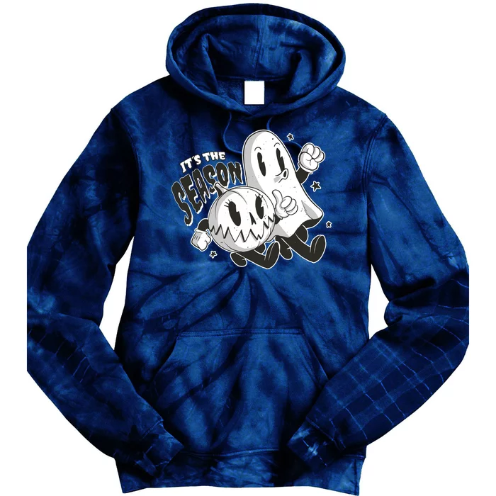 It's The Season Halloween Ghost And Pumpkin Tie Dye Hoodie