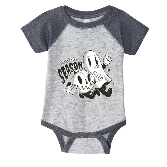 It's The Season Halloween Ghost And Pumpkin Infant Baby Jersey Bodysuit