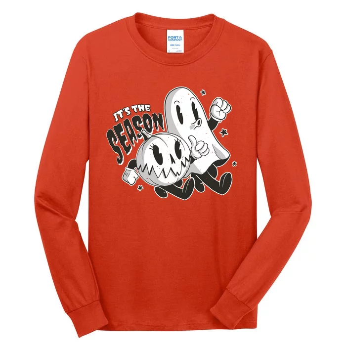 It's The Season Halloween Ghost And Pumpkin Tall Long Sleeve T-Shirt