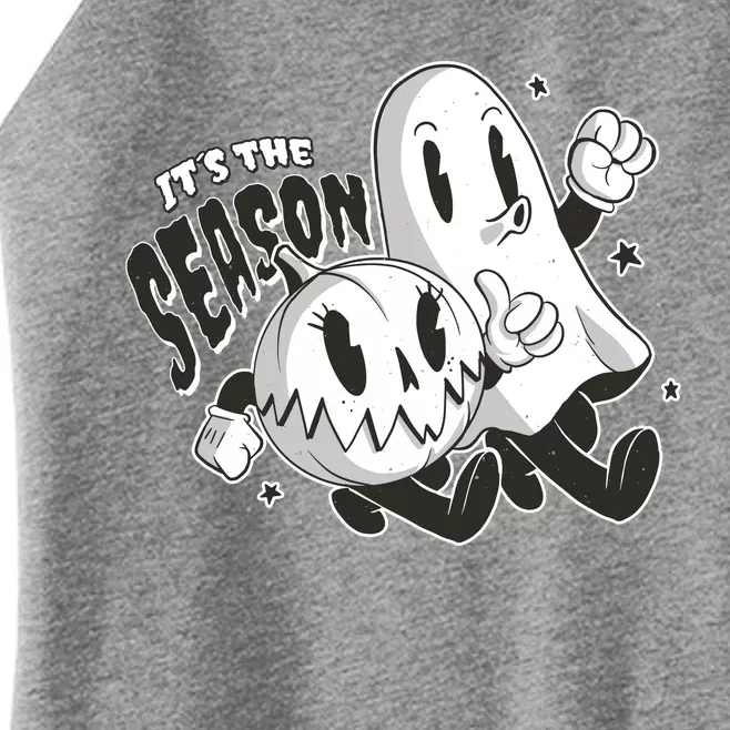 It's The Season Halloween Ghost And Pumpkin Women’s Perfect Tri Rocker Tank