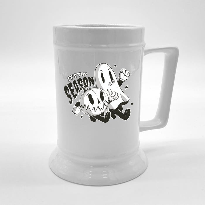 It's The Season Halloween Ghost And Pumpkin Front & Back Beer Stein