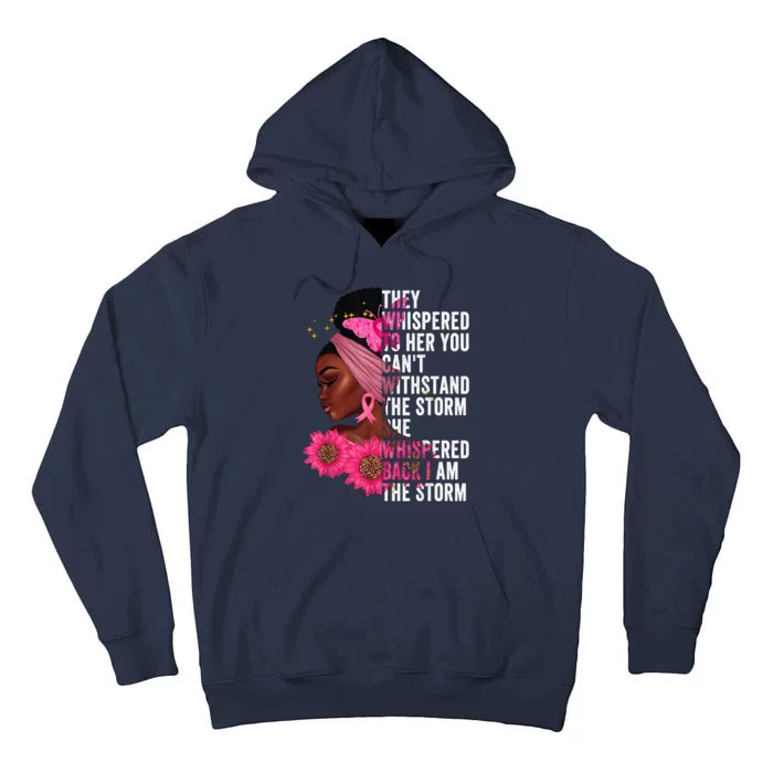 I'm The Storm Black Womens African Breast Cancer Pink Ribbon Tall Hoodie