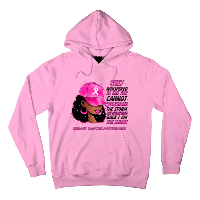 Im The Storm Black Women_ Breast Cancer Survivor Pink Ribbon Hoodie