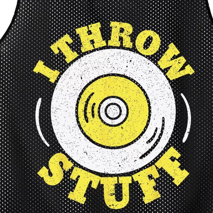 I Throw Stuff Athlete Sport Track And Field Discus Throw Mesh Reversible Basketball Jersey Tank