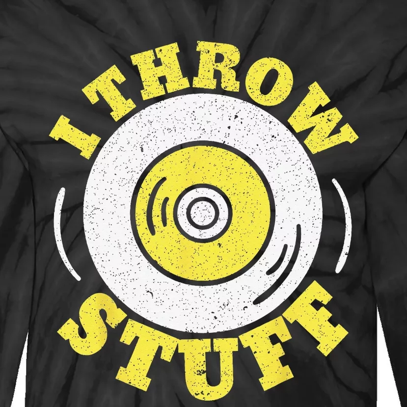 I Throw Stuff Athlete Sport Track And Field Discus Throw Tie-Dye Long Sleeve Shirt