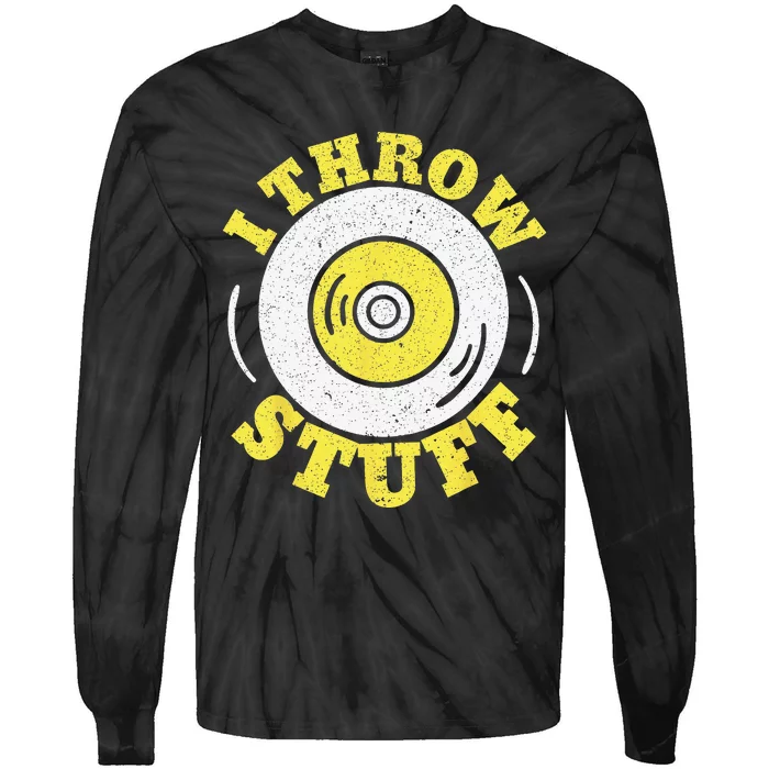 I Throw Stuff Athlete Sport Track And Field Discus Throw Tie-Dye Long Sleeve Shirt