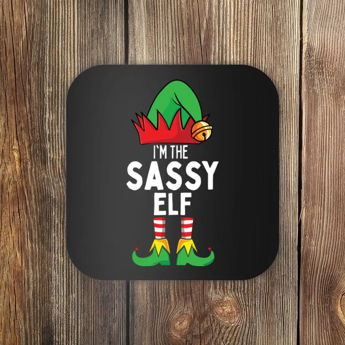 I'm The Sassy Elf Matching Christmas Coaster