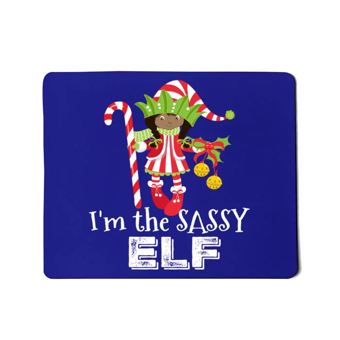 IM The Sassy Elf African American 1 Matching Christmas Gift Mousepad