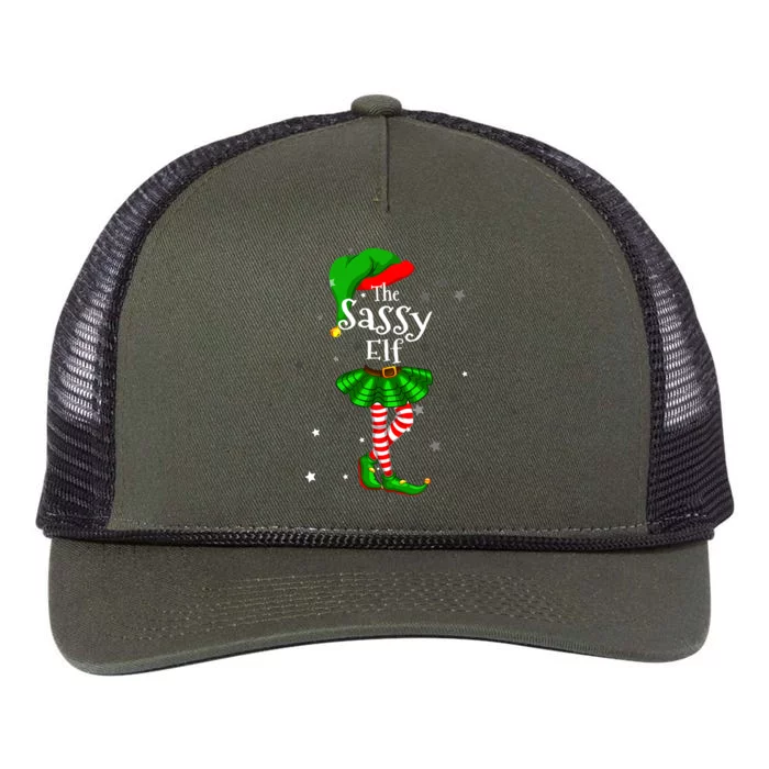 Im The Sassy Elf Matching Christmas Costume Retro Rope Trucker Hat Cap