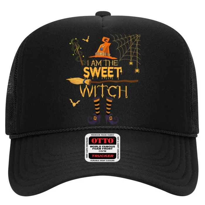 Im The Sweet Witch Matching Halloween Group Costume High Crown Mesh Trucker Hat