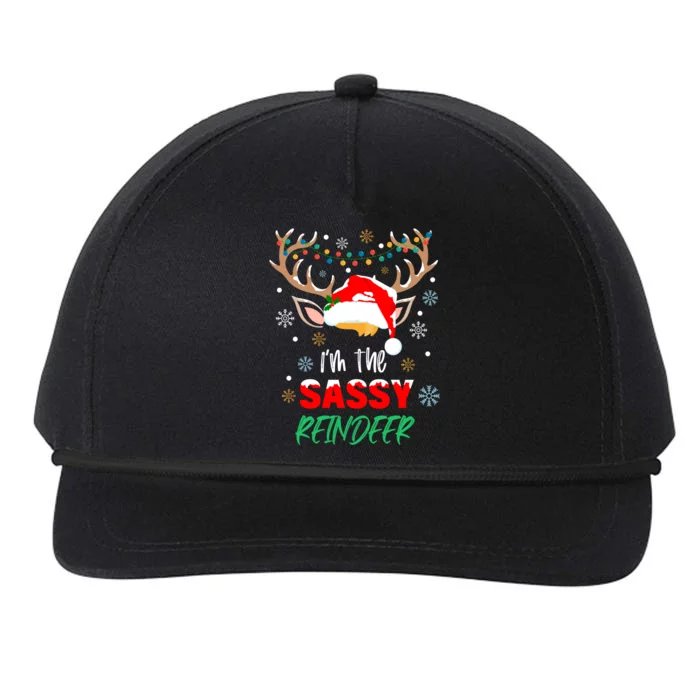 IM The Sassy Reindeer Christmas Funny Xmas Pajamas Family Gift Snapback Five-Panel Rope Hat