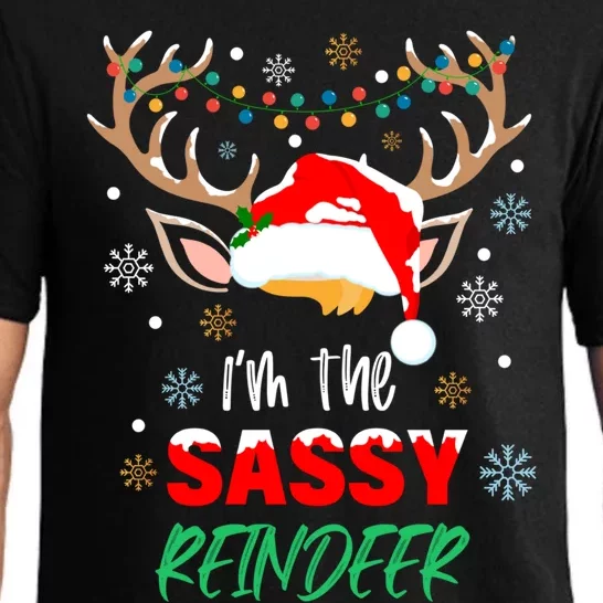 IM The Sassy Reindeer Christmas Funny Xmas Pajamas Family Gift Pajama Set