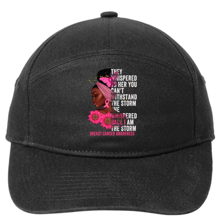 I'm The Storm Black Breast Cancer Survivor Pink Ribbon 7-Panel Snapback Hat