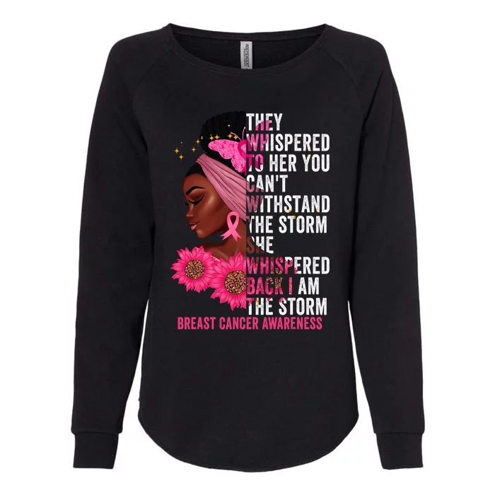 I'm The Storm Black Breast Cancer Survivor Pink Ribbon Womens California Wash Sweatshirt