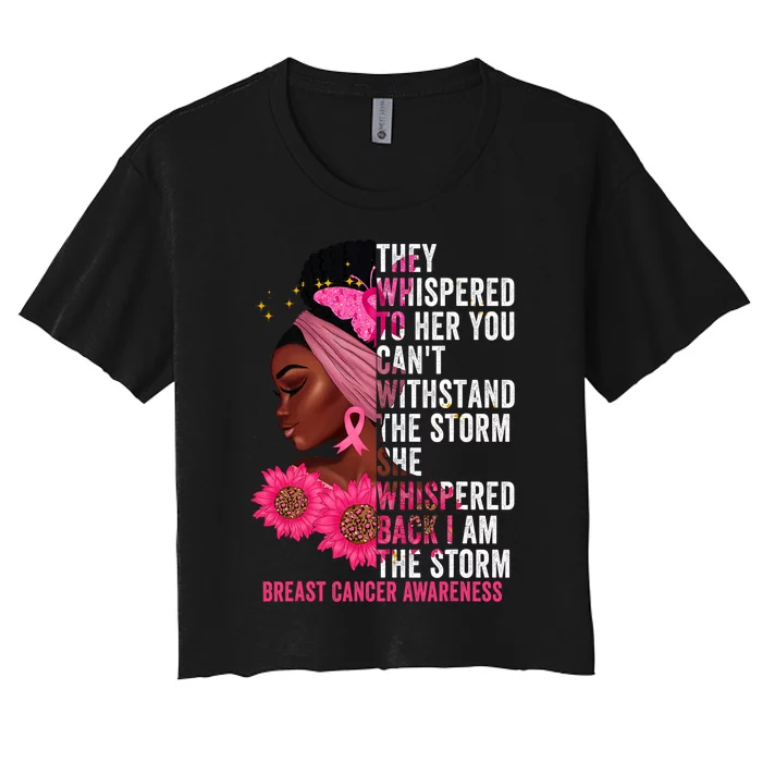 I'm The Storm Black Breast Cancer Survivor Pink Ribbon Women's Crop Top Tee