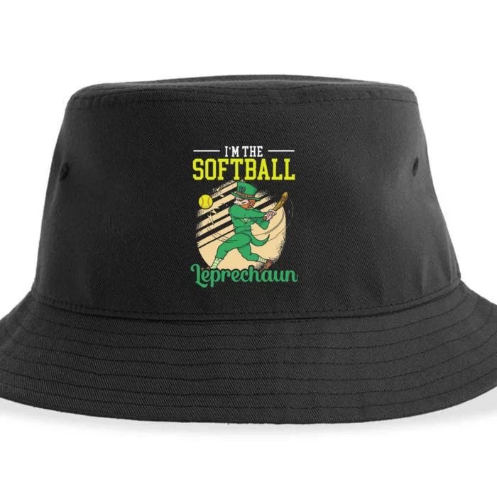 I'm The Softball Leprechaun St Patrick's Saint Pattys Day Sustainable Bucket Hat