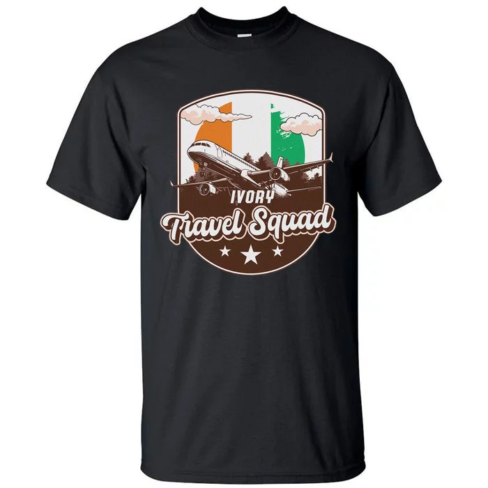 Ivory Travel Squad Adventure Airplane Travel Ivory Coast Tall T-Shirt