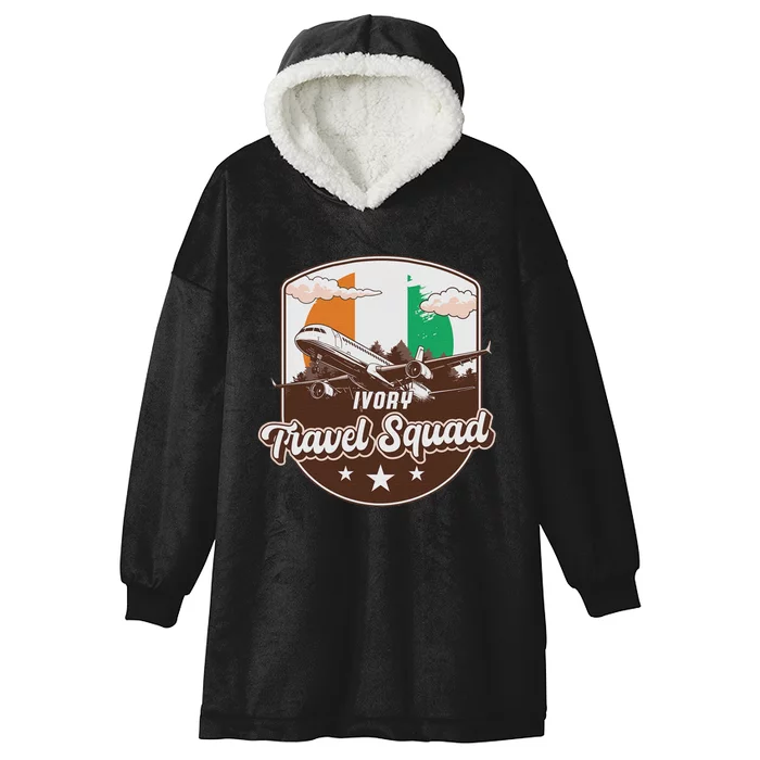 Ivory Travel Squad Adventure Airplane Travel Ivory Coast Hooded Wearable Blanket