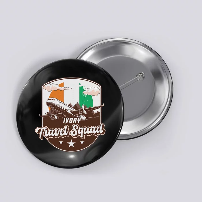 Ivory Travel Squad Adventure Airplane Travel Ivory Coast Button