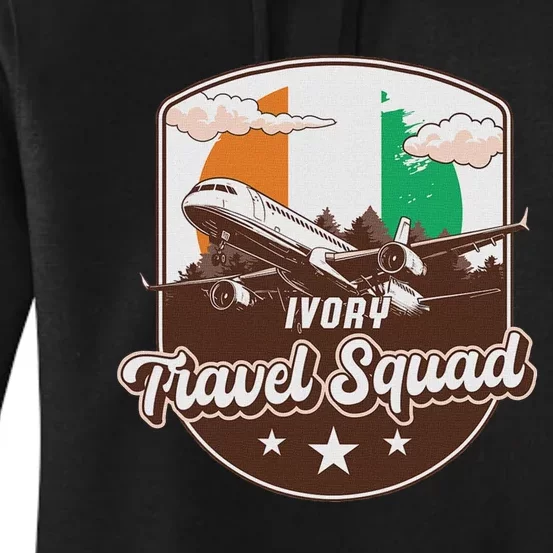 Ivory Travel Squad Adventure Airplane Travel Ivory Coast Women's Pullover Hoodie