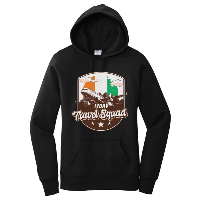 Ivory Travel Squad Adventure Airplane Travel Ivory Coast Women's Pullover Hoodie