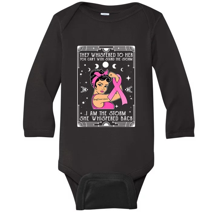 I'm The Storm Strong Womens Survivor Funny Breast Cancer Baby Long Sleeve Bodysuit