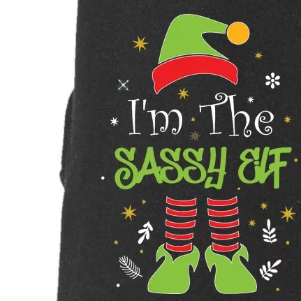 I'm The Sassy Elf Matching Family Christmas Doggie 3-End Fleece Hoodie