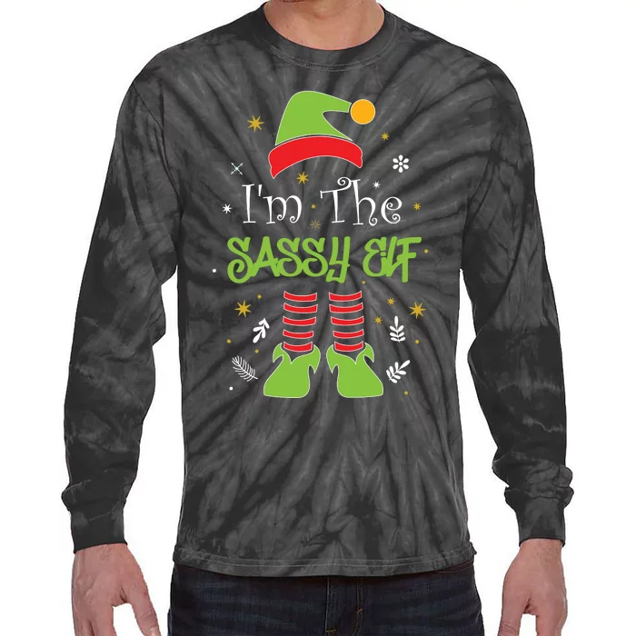 I'm The Sassy Elf Matching Family Christmas Tie-Dye Long Sleeve Shirt