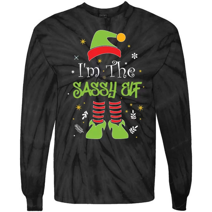 I'm The Sassy Elf Matching Family Christmas Tie-Dye Long Sleeve Shirt