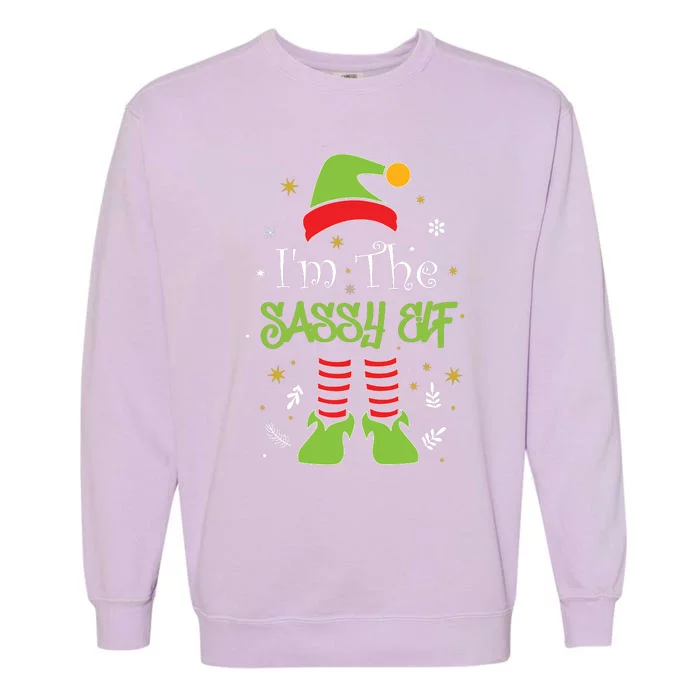 I'm The Sassy Elf Matching Family Christmas Garment-Dyed Sweatshirt