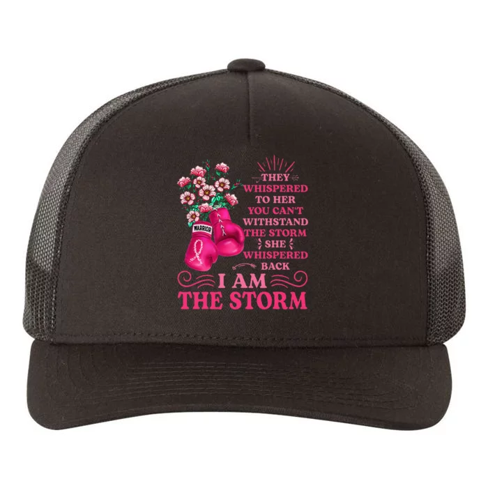 Im The Storm Boxing Warrior Pink Ribbon Women Breast Cancer Yupoong Adult 5-Panel Trucker Hat