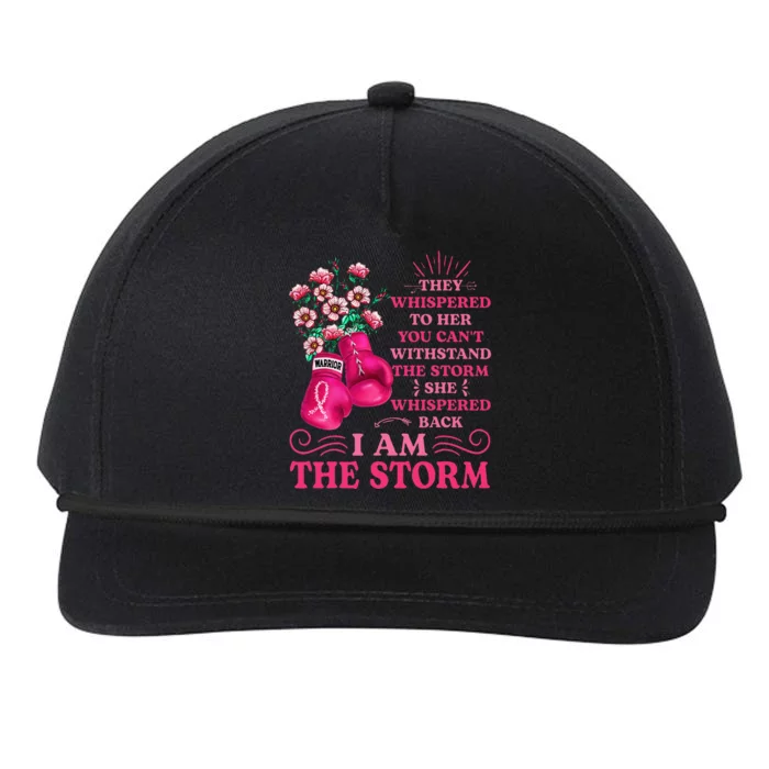 Im The Storm Boxing Warrior Pink Ribbon Women Breast Cancer Snapback Five-Panel Rope Hat