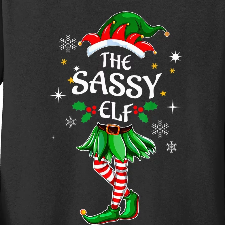 I'm The Sassy Elf Cute Family Christmas Matching Kids Long Sleeve Shirt