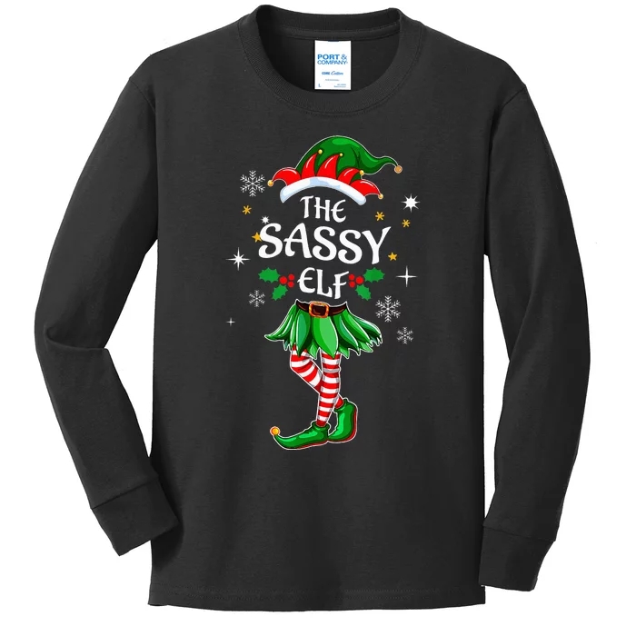 I'm The Sassy Elf Cute Family Christmas Matching Kids Long Sleeve Shirt