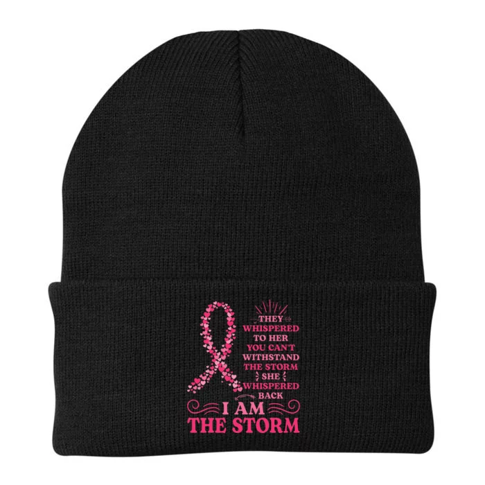 Im The Storm Warrior Pink Ribbon Women Breast Cancer Knit Cap Winter Beanie