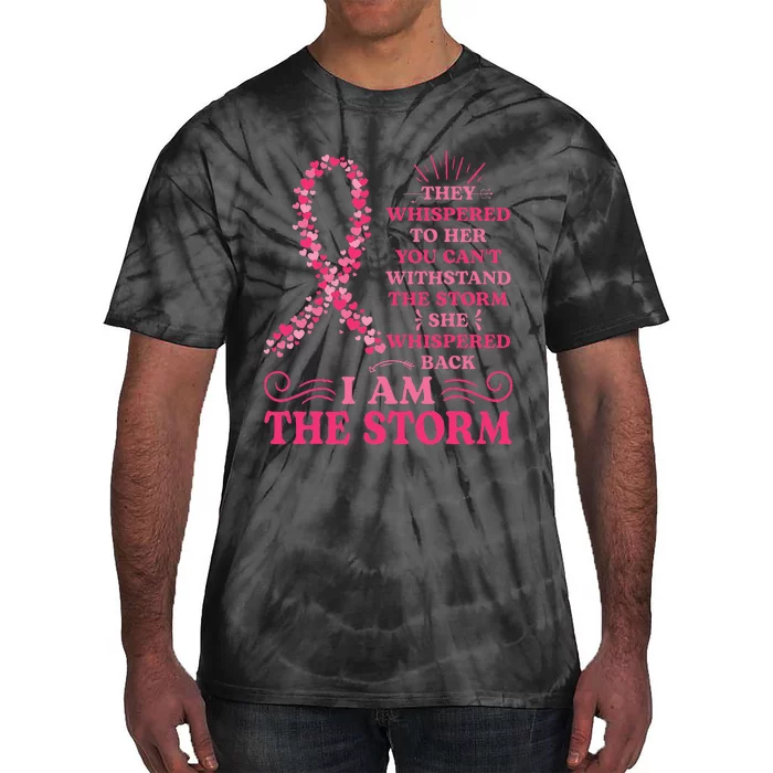 Im The Storm Warrior Pink Ribbon Women Breast Cancer Tie-Dye T-Shirt