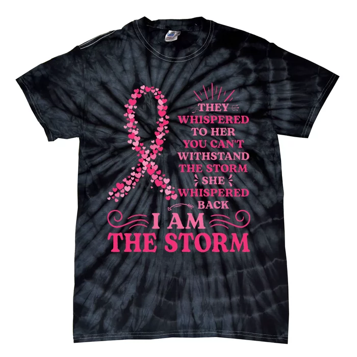 Im The Storm Warrior Pink Ribbon Women Breast Cancer Tie-Dye T-Shirt