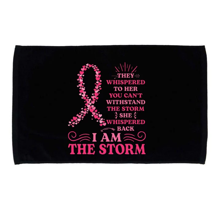 Im The Storm Warrior Pink Ribbon Women Breast Cancer Microfiber Hand Towel