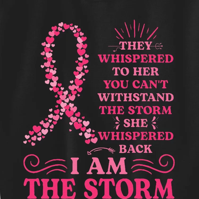 Im The Storm Warrior Pink Ribbon Women Breast Cancer Kids Sweatshirt