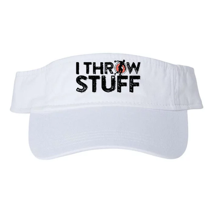 I Throw Stuff Shot Put Athlete Throwing Discus Track Field Valucap Bio-Washed Visor